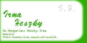 irma heszky business card